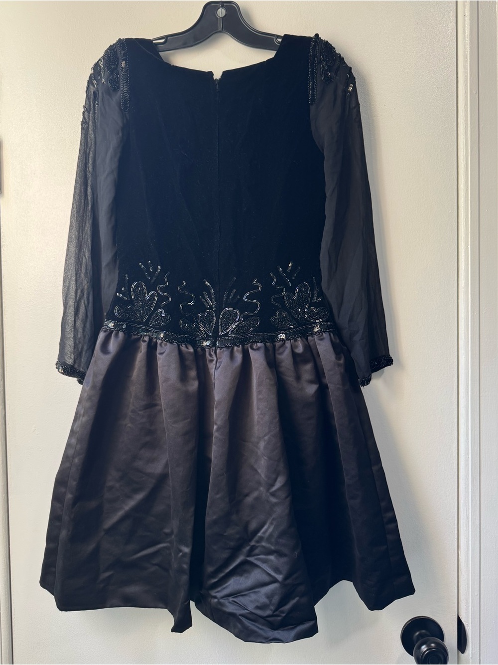 Vintage 80’s Fabrice New York Party Black Beaded Sheer Mini Dress - Picture 12 of 16